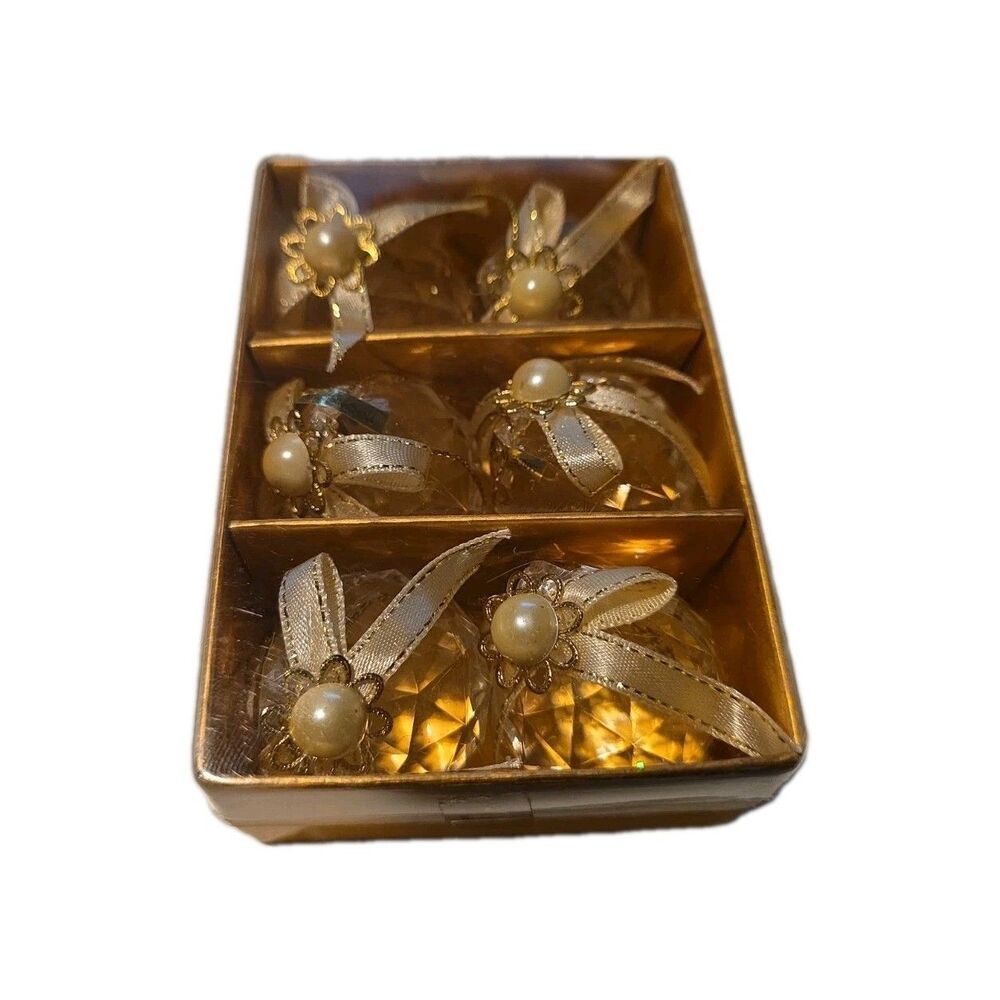 Vintage Multifaceted Crystal Christmas Ornaments New Old Stock